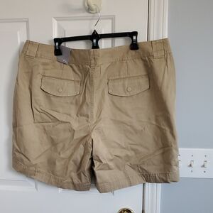 Lane Bryant Tan Shorts with Turquoise Detail